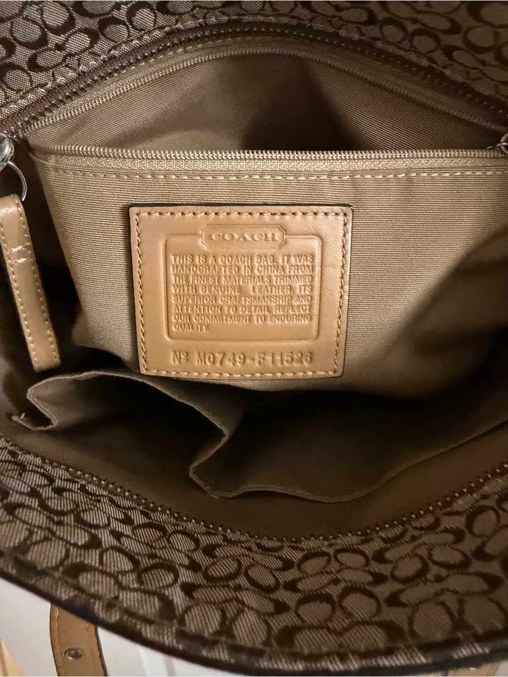 Coach Gallery Signature Jacquard Tote in Brown/Tan - Picture 6 of 7